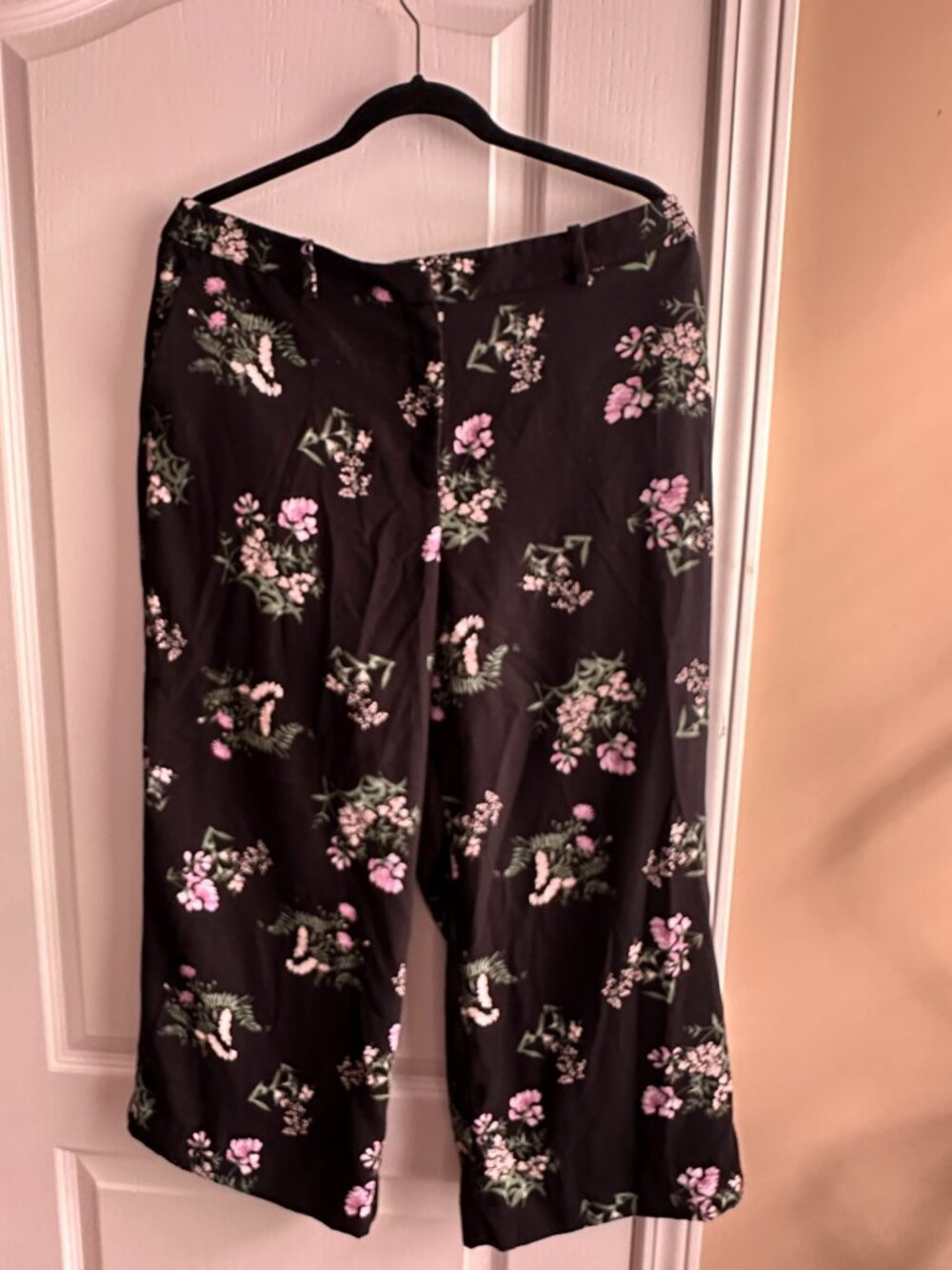 Ann Taylor Factory Black with Green and Purple Trouser Size 10